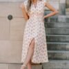Blooming Daydream Ivory Multi Floral Midi Dress