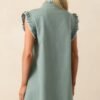 Bed & Breakfast Sage Green Button Front Mini Dress