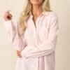 Brighter Days Pink Stripe Button Front Top