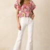 Catching The Sunset Pink Cotton Patchwork Top