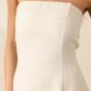 Caught In The Moment Ivory Tweed Strapless Midi Dress