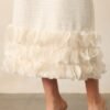 Caught In The Moment Ivory Tweed Strapless Midi Dress