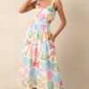 Calming Tides Ivory Multi Tropical Print Maxi Dress