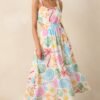 Calming Tides Ivory Multi Tropical Print Maxi Dress