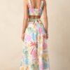 Calming Tides Ivory Multi Tropical Print Maxi Dress