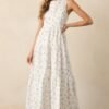 Blooming Garden Ivory Floral Tiered Maxi Dress