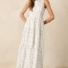 Blooming Garden Ivory Floral Tiered Maxi Dress