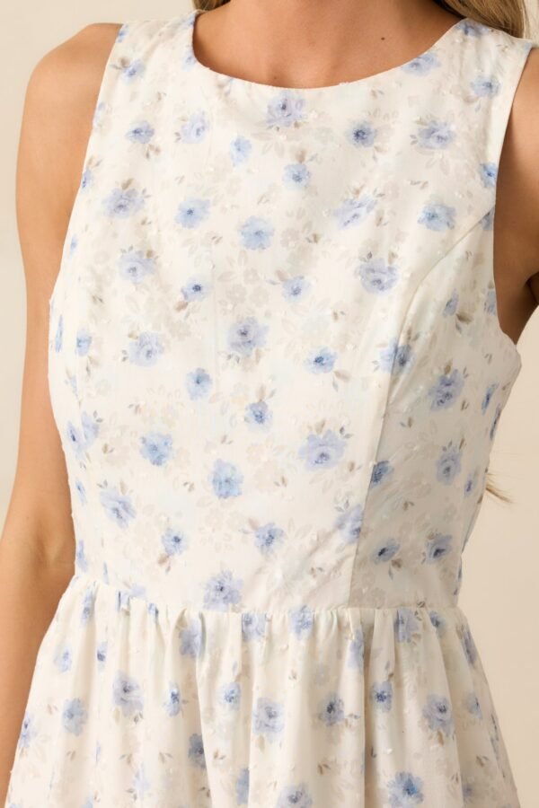 Blooming Garden Ivory Floral Tiered Maxi Dress
