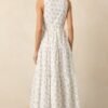 Blooming Garden Ivory Floral Tiered Maxi Dress