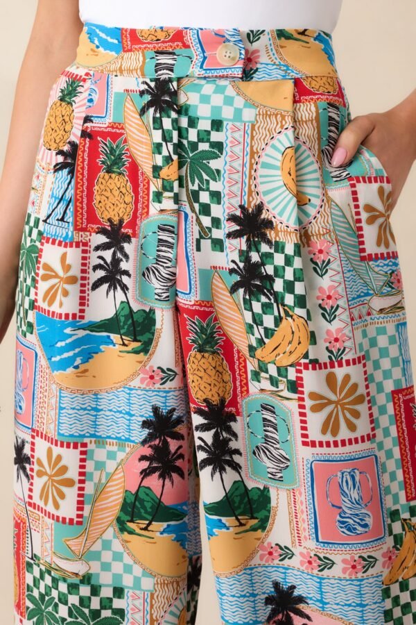 Castaway Calm Multi Tropical Print Pants