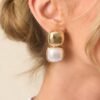 Blissful Days Ivory Pearl Gold Textured Drop Earrings