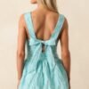 Beyond The Surface Turquoise Blue Floral Jacquard Mini Dress