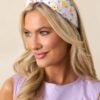 Being Authentic White Floral Bead Knot Headband