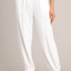 Behind The Grin White Cotton Linen Blend Pants