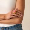 Brighten Your Day Hot Pink Center Stone Cocktail Stretch Ring
