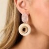 Blush Hour Light Pink Pearlescent Drop Earrings