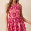 Celebrate Every Day Rose Pink Floral Embroidered Mini Dress