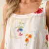 Carried By The Wind Ivory Floral Patchwork Sleeveless Top
