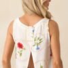 Carried By The Wind Ivory Floral Patchwork Sleeveless Top