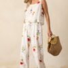 Carried By The Wind Ivory Floral Patchwork Sleeveless Top