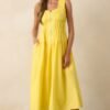 Better Late Than Never Yellow Sleeveless Midi Dress