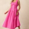 Better Late Than Never Hot Pink Sleeveless Midi Dress