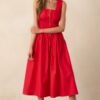 Better Late Than Never Red Sleeveless Midi Dress