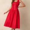Better Late Than Never Red Sleeveless Midi Dress
