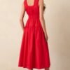 Better Late Than Never Red Sleeveless Midi Dress