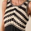 At This Point Black Diagonal Stripe Cotton Crochet Maxi Dress