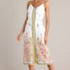 Bursting Blooms Ivory Multi Floral Midi Dress