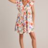 Botanical Bouquet Ivory Multi Floral Mini Dress