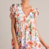 Botanical Bouquet Ivory Multi Floral Mini Dress