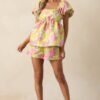 Bloom With Grace Light Pink Floral Jacquard Peplum Top