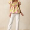 Bloom With Grace Light Pink Floral Jacquard Peplum Top