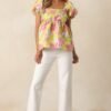 Bloom With Grace Light Pink Floral Jacquard Peplum Top