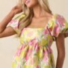 Bloom With Grace Light Pink Floral Jacquard Peplum Top