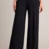 Bold Symphony Split Hem Black Sweater Pants