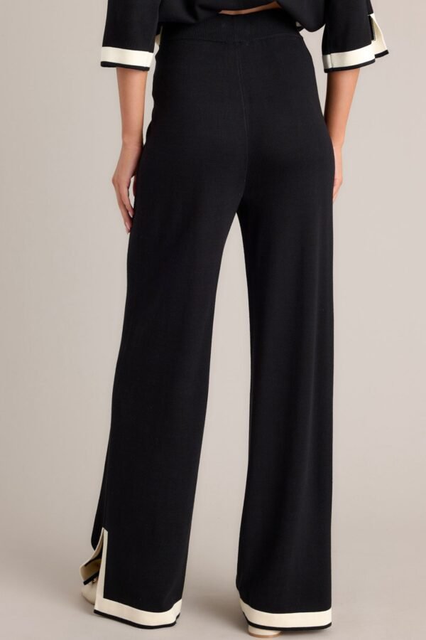 Bold Symphony Split Hem Black Sweater Pants