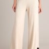 Bold Symphony Split Hem Beige Sweater Pants