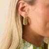 Catch Me If You Can Ribbed Gold Hoop Earrings