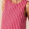Be The Change Red Stripe Cotton Sleeveless Crop Top