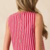 Be The Change Red Stripe Cotton Sleeveless Crop Top