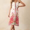 Bursting Blooms Magenta Multi Floral Midi Dress