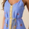 Bursting Blooms Periwinkle Multi Floral Midi Dress