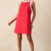 Bring The Good With You Red Cotton Shift Mini Dress