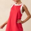 Bring The Good With You Red Cotton Shift Mini Dress