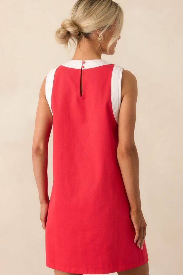 Bring The Good With You Red Cotton Shift Mini Dress