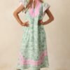 Believe In Yourself Green Floral Rayon Kaftan Maxi Dress