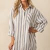 Better Than Expected Blue Stripe Cotton Mini Shirt Dress